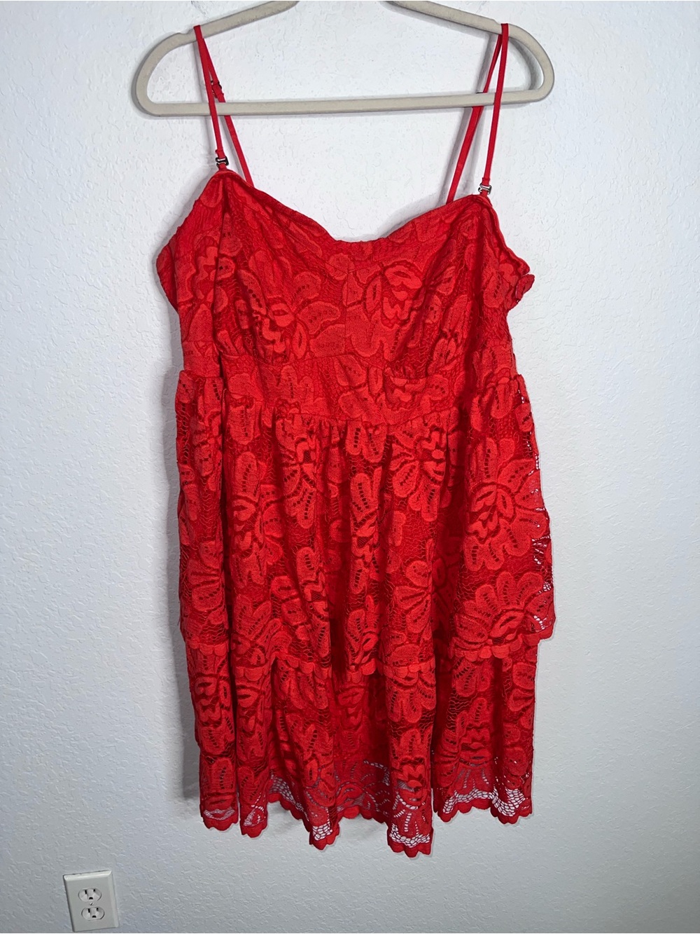 Anthropologie Maeve Strapless Lace Mini Dress Women’s 3X Red Q - Picture 4 of 10